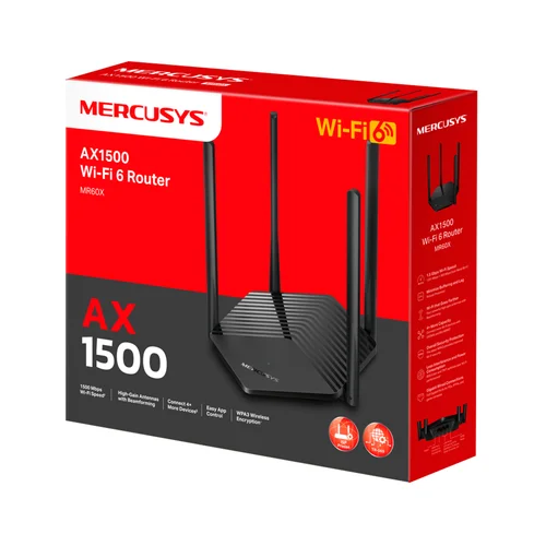 Mercusys MR60X AX1500 Wi-Fi6 Router / Свич салаалагч , Сүлжээний Төхөөрөмж / - 3