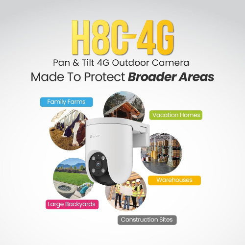 EZVIZ CS-H8c 4G 2K Pan & Tilt Camera (R200-1K3KFL4GA) - 4