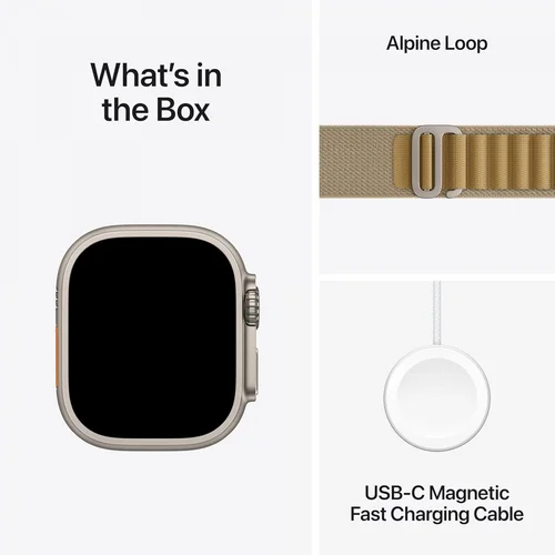 Apple Watch Ultra 2 GPS + Cellular, 49mm Natural Titanium Case with Tan Alpine Band (M) /MX4F3/ - 6