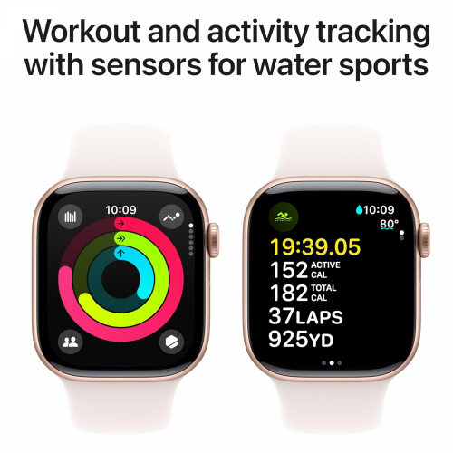 Apple Watch Series 10 GPS 42mm Rose Gold Aluminium Case with Light Blush Sport Band (S/M) /MWWH3/ - 5