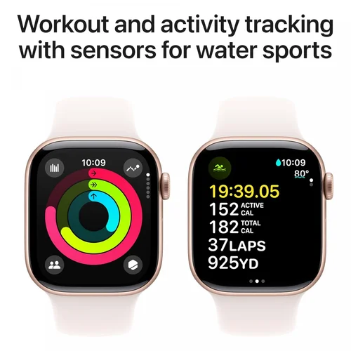 Apple Watch Series 10 GPS 42mm Rose Gold Aluminium Case with Light Blush Sport Band (S/M) /MWWH3/ - 5