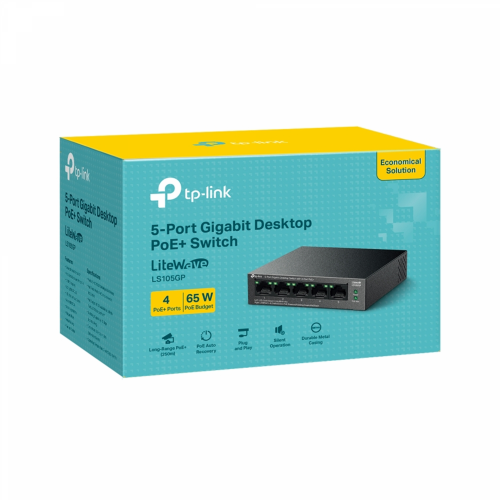 TP-Link LS105GP 5-Port Gigabit Desktop Network Switch with 4-Port PoE+ / Свич салаалагч , Сүлжээний Төхөөрөмж / - 3