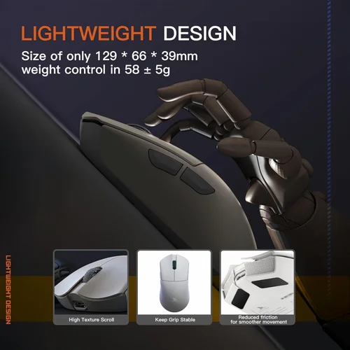 Motospeed Damorshark M3S Pro Wireless, Wired and Bluetooth Tri-Mode Optical Gaming Mouse, White - 3