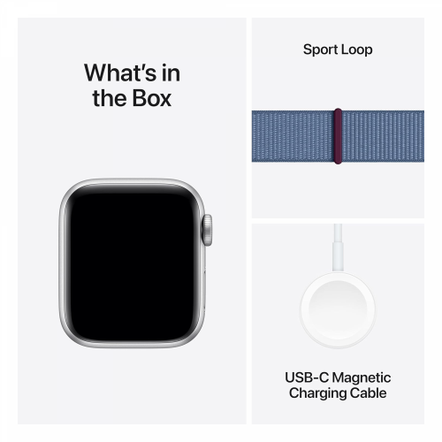 Apple Watch SE (2nd Gen) GPS 40mm Silver Aluminium Case with Blue Cloud Sport Loop /MXEE3/ - 4