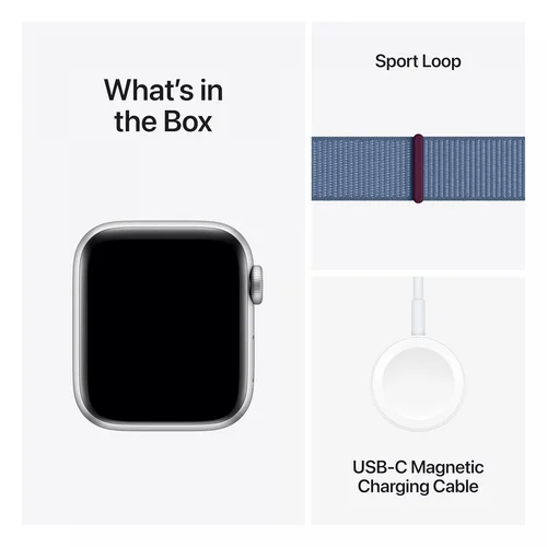 Apple Watch SE (2nd Gen) GPS 40mm Silver Aluminium Case with Blue Cloud Sport Loop /MXEE3/ - 4