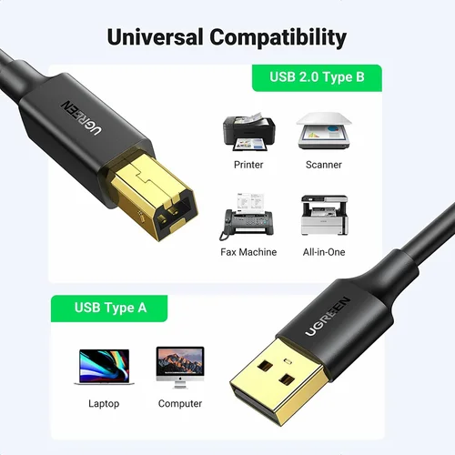 UGREEN USB 2.0 to BM Printer Cable 5m (10352) - 2