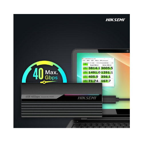 Hiksemi MDS4 USB4.0 Type-C up to 40Gbps M.2 NVMe Enclosure with RGB /HS-HUB-MDS4/ - 2