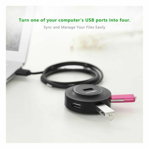 UGREEN 4-Port USB 2.0 Hub 1m, Black (20277) - 2