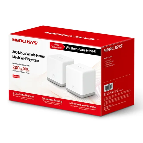 Mercusys Halo S3 (2-pack) 300 Mbps Whole Home Mesh Wi-Fi System - 4
