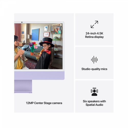 Apple iMac M4 Chip, 8-Core CPU, 8-Core GPU, 16GB RAM, 256GB SSD, 24-inch 4.5K Retina Display, Silver /MWUC3/ - 5
