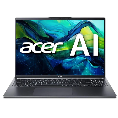 Acer Aspire 16 A16-71M-73W4, Intel Core Ultra 7-155H, DDR5 16GB RAM, 512GB PCIe Gen4 SSD, Intel Arc Graphics, 16-inch WUXGA, Win11 Home, Steel Grey - 1