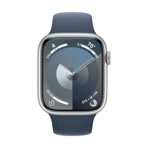 Apple Watch Series 9 GPS 45mm Silver Aluminum Case with Blue Sport Band /MR9F3/ - 2