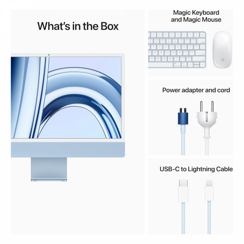 Apple iMac M3 Chip, 8-Core CPU, 8-Core GPU, 8GB RAM, 256GB SSD, 24-inch 4.5K Retina Display, Blue /MQRC3/ - 6