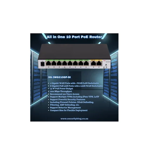 Hikvision All-in-One 10-Port Gigabit PoE VPN Router DS-3WG210GP-SI / Свич салаалагч , Сүлжээний Төхөөрөмж / - 2