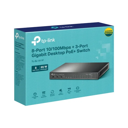 TP-Link SL1311P 8-Port 10/100Mbps + 3-Port Gigabit Desktop Switch with 8-Port PoE+ / Свич салаалагч , Сүлжээний Төхөөрөмж / - 4