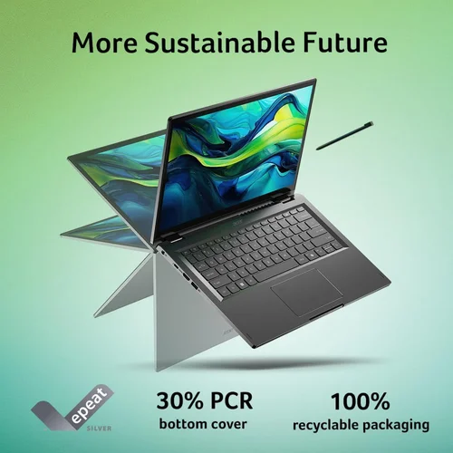 Acer Aspire Spin 14 ASP14-52MTN-56M3, Intel Core Ultra 5-125U, DDR5 8GB RAM, 512GB PCIe NVMe Gen4 M.2 SSD, 14-inch WUXGA Touch/Stylus, Win11 Home, Steel Grey - 3