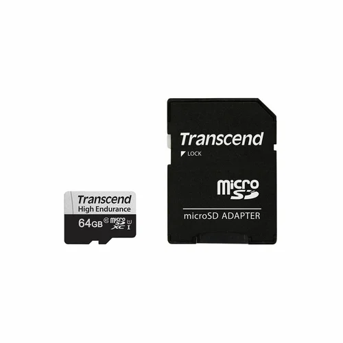 Transcend 64GB High Endurance 350V UHS-I XC 100MB/s Micro SD Memory Card with SD adapter /TS64GUSD350V/ - 2