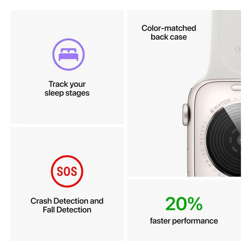 Apple Watch SE (2nd gen) GPS 40mm Starlight Aluminum Case with Starlight Sport Band (M/L) /MR9V3/ - 4