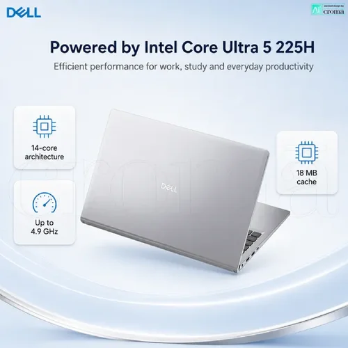 DELL D15260-R2605S laptop Intel Core Ultra5 225H 16GB 512GB M.2 PCIe NVMe SSD 120Hz Win11 15.6 inch FHD silver color ( Зөөврийн компьютер) - 2