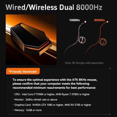 ATK A9 PLUS Wireless Gaming Mouse, Black - 5