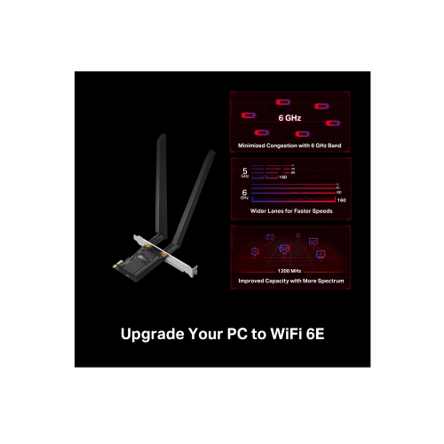 TP-Link Archer TXE72E AXE5400 Wi-Fi 6E Bluetooth 5.3 PCIe Adapter - 4