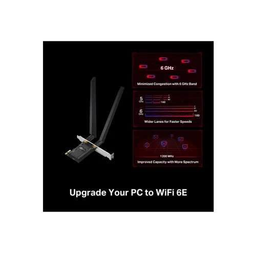 TP-Link Archer TXE72E AXE5400 Wi-Fi 6E Bluetooth 5.3 PCIe Adapter - 4