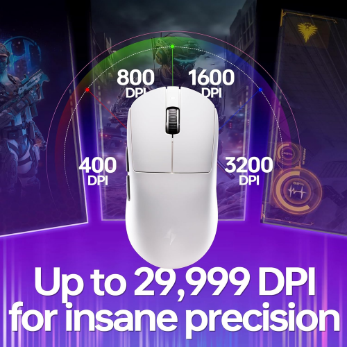 ATK A9 SE Wireless Gaming Mouse, White - 2