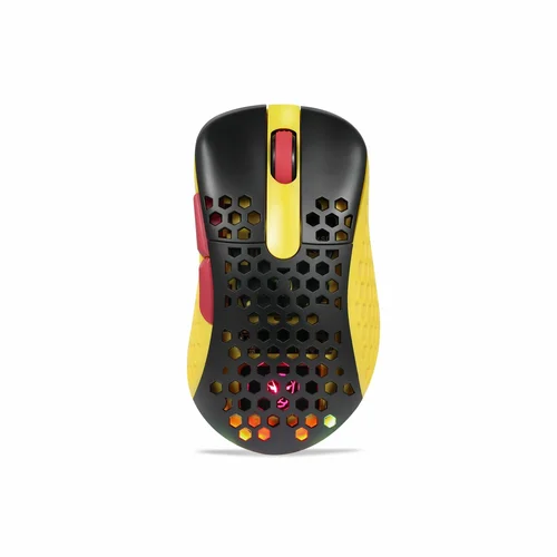 Motospeed V100 Air Wired RGB Backlight Gaming Mouse, Black and Yellow - 1