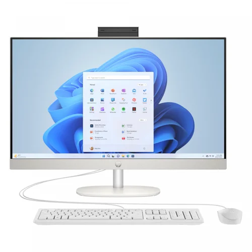 HP 27-cr0044d AIO PC Intel core i7-1355U 4.4Ghz, DDR4 8GB RAM, 512GB PCIe NVMe M.2 SSD, FHD 27-inch Touch, Win11 Home, K&M, Shell White - 1