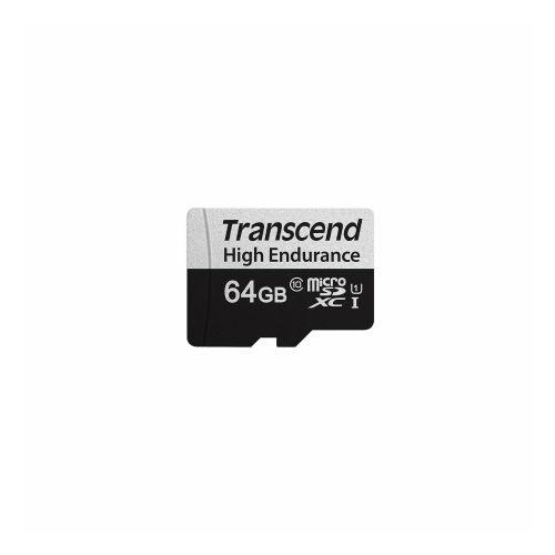 Transcend 64GB High Endurance 350V UHS-I XC 100MB/s Micro SD Memory Card with SD adapter /TS64GUSD350V/