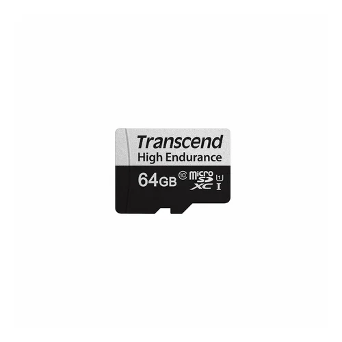 Transcend 64GB High Endurance 350V UHS-I XC 100MB/s Micro SD Memory Card with SD adapter /TS64GUSD350V/ - 1