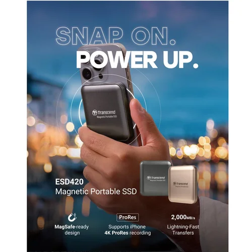 Transcend 1TB ESD420C USB 3.2 Type-C Magsafe External SSD, Iron Gray TS1TESD420C / Зөөврийн Хард / - 3