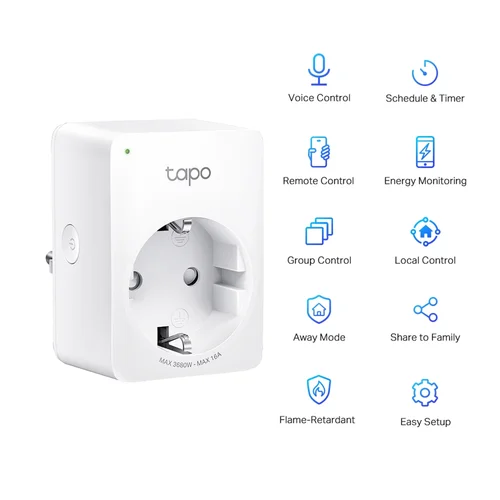 Tapo P110 Mini Smart Wi-Fi Socket, Energy Monitoring (1-pack) / Ухаалаг залгуур / - 2