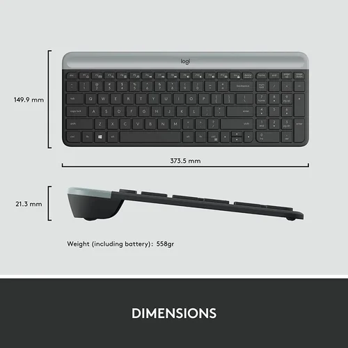 Logitech MK470 Slim Wireless Combo, Black - 3