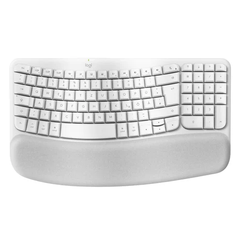 Logitech Wave Keys Wireless Ergonomic Keyboard, White