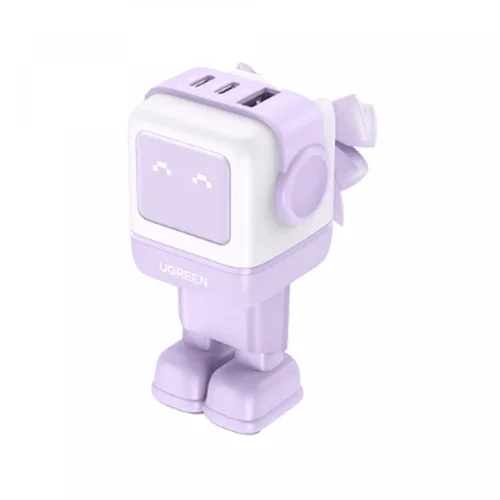 UGREEN UNO USB-A + 2*USB-C 65W GaN Fast Charger, Purple (35291) / Цэнэглэгч , Адаптер / - 1