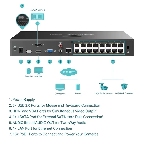 TP-Link VIGI NVR2016H-16P 16-Ch PoE+ NVR / Бичигч Төхөөрөмж / - 4