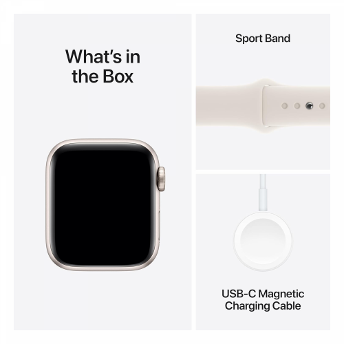 Apple Watch SE (2nd Gen) GPS, 40mm Starlight Aluminium Case with Starlight Sport Band (S/M) /MXEF3/ - 5