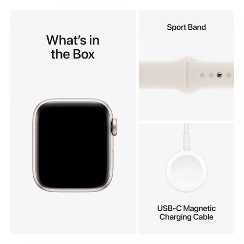 Apple Watch SE (2nd Gen) GPS, 40mm Starlight Aluminium Case with Starlight Sport Band (S/M) /MXEF3/ - 5