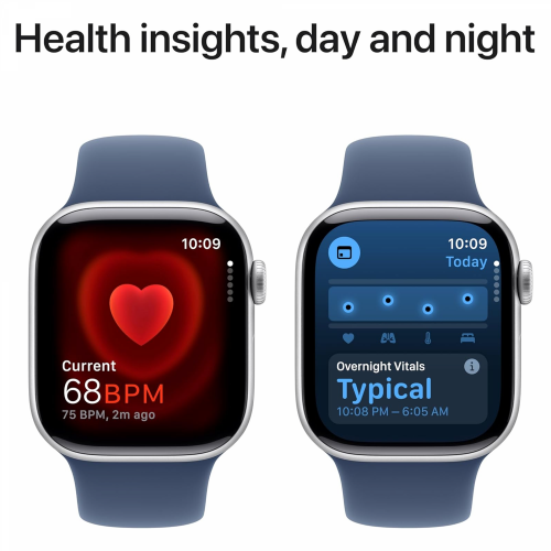 Apple Watch Series 10 GPS 46mm Silver Aluminium Case with Denim Sport Band (S/M) /MWWL3/ - 6