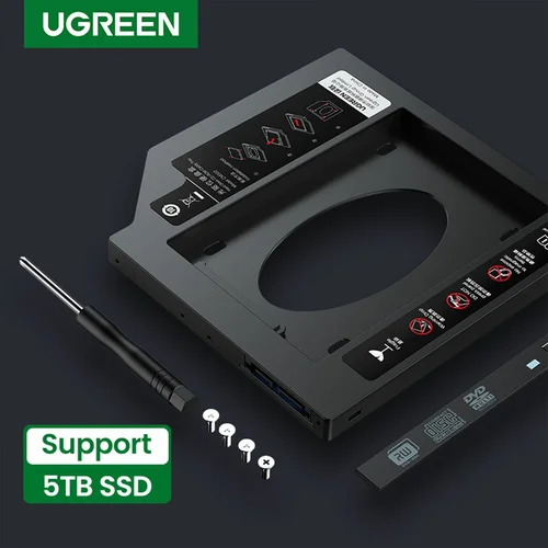 UGREEN SATA Hard Drive Caddy 9.5mm for Notebook Optical Drive (70657) - 3