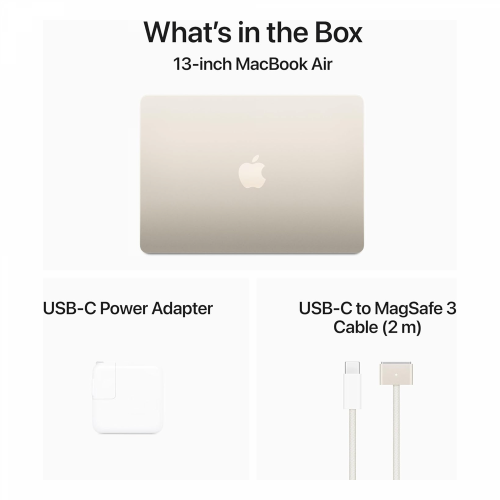 Apple MacBook Air 13.6" M3-chip, 8‑core CPU, 8‑core GPU, 8GB RAM, 256GB SSD, Starlight /MRXT3/ - 6