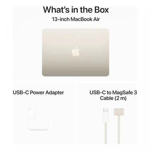 Apple MacBook Air 13.6" M3-chip, 8‑core CPU, 8‑core GPU, 8GB RAM, 256GB SSD, Starlight /MRXT3/ - 6