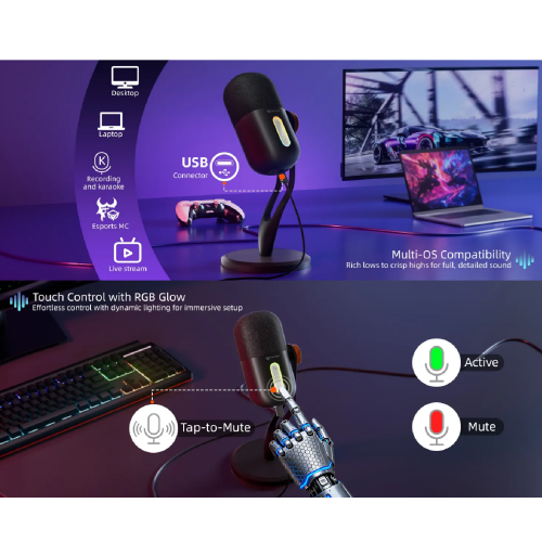 Meetion MC16 Wired Gaming Microphone Black - 3
