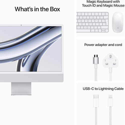 Apple iMac M4 Chip, 10-Core CPU, 10-Core GPU, 16GB RAM, 256GB SSD, 24-inch 4.5K Retina Display, Silver /MWUU3/ - 3