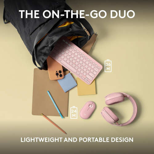 Logitech Pebble 2 Wireless Keyboard & Mouse Combo Pink - 5