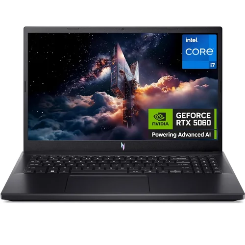 Acer Nitro V 15 ANV15-52-78JH Intel Core 7-240H, DDR4 16GB RAM, 512GB PCIe NVMe SSD, NV RTX5060 8GB, 15.6-inch 165Hz IPS FHD, Win11 Home, Black - 1