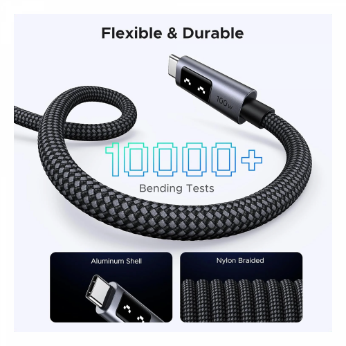 UGREEN UNO USB-C Male to Male 100W PD Fast Charging Braided Cable 1m (35501) - 4