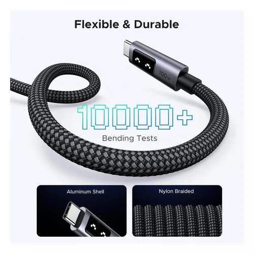 UGREEN UNO USB-C Male to Male 100W PD Fast Charging Braided Cable 1m (35501) - 4