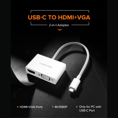 UGREEN USB-C Male to HDMI + VGA Female Converter (30843) - 2